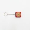 Leren uil portemonnee met sleutelhanger, rood