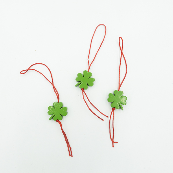 Handgemaakte Klavertje vier gelukshangers, Fair Trade uit Sri Lanka